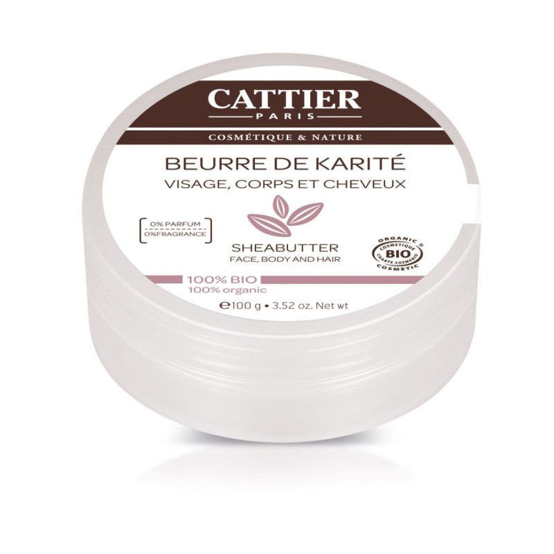 Cattier Beurre de Karité Bio sans parfum - Visage, Corps et Cheveux - 100 g  - INCI Beauty